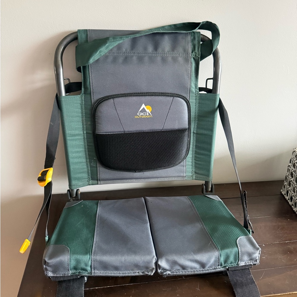 GCI Outdoor Portable Stadium Seat Bleacher Chair w/ Back Support Portage Lock